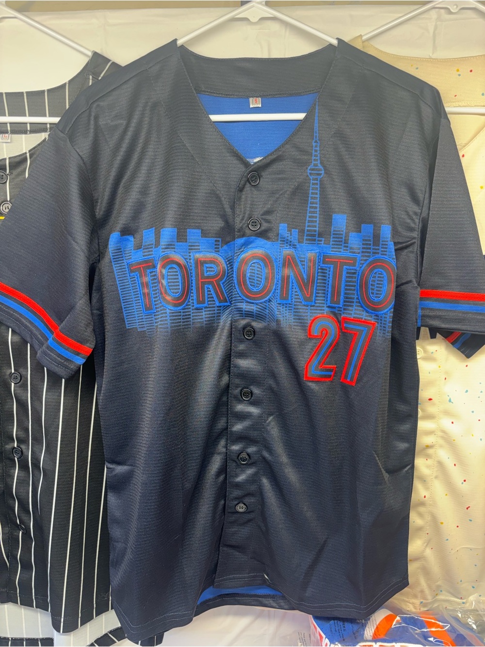 Toronto 27 Men’s Black & Blue Baseball Jersey
